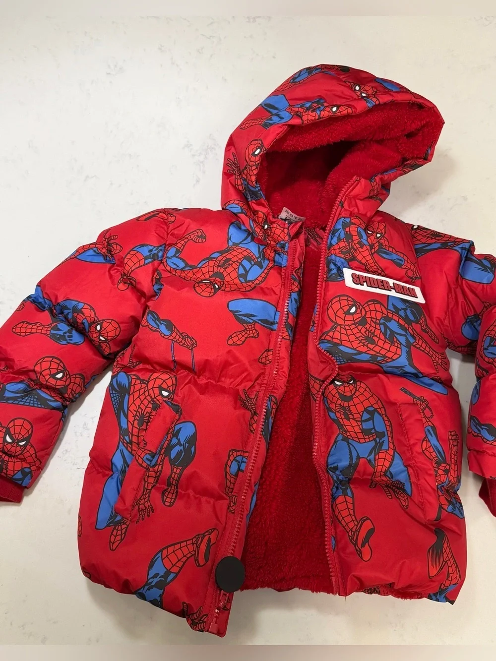 Marvel Spider-Man Red & Blue Puffer Jacket for Kids